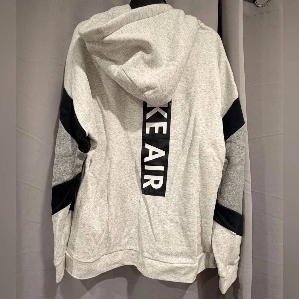 NWT XL Nike Air Retro Gray and Black Zip-Up Hoodie - Picture 2 of 5